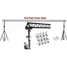 Load image into Gallery viewer, GRIFFIN - Crank Up Triangle Light Truss System - DJ Booth Trussing Stand Kit for Light Cans
