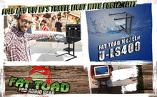 Load image into Gallery viewer, Folding DJ Laptop Stand with Sub-tray Shelf by FAT TOAD - Pro Audio Computer Table Top Rack Stand
