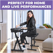 Load image into Gallery viewer, Adjustable Z Style Keyboard Stand w/ Bench
