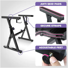 Load image into Gallery viewer, Black Adjustable Z Style Keyboard Stand w/ Mesh Cushion Bench
