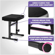 Load image into Gallery viewer, Black Adjustable Z Style Keyboard Stand w/ Mesh Cushion Bench
