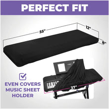 Load image into Gallery viewer, Adjustable Z Shape Black Keyboard Stand with Cover and Bench
