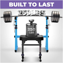 Load image into Gallery viewer, Adjustable Light Blue Z Style Keyboard Stand w/ Bench
