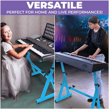 Load image into Gallery viewer, Light Blue Adjustable Z Style Keyboard Stand
