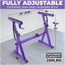 Load image into Gallery viewer, Adjustable Purple Z Style Keyboard Stand
