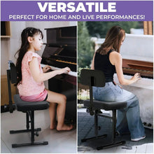 Load image into Gallery viewer, Adjustable Keyboard Bench Seat with Backrest
