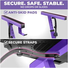 Load image into Gallery viewer, Adjustable Z Style Purple Keyboard Stand with Wheels
