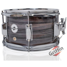 Load image into Gallery viewer, Popcorn Snare Drum by GRIFFIN - Firecracker Acoustic 10&quot; x 6&quot; Poplar Shell with Zebra Wood PVC
