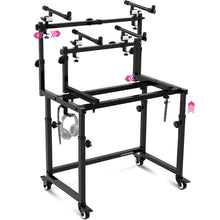 Load image into Gallery viewer, 3-Tier Portable Keyboard Workstation with Wheels
