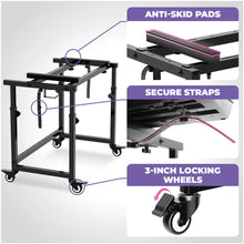 Load image into Gallery viewer, 3-Tier Portable Keyboard Workstation with Wheels
