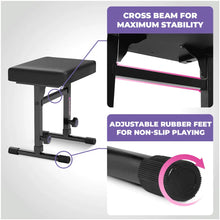 Load image into Gallery viewer, Pink Piano Keyboard Stand and Bench Set
