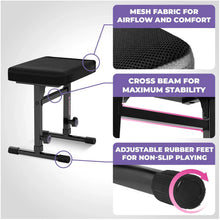 Load image into Gallery viewer, Pink Adjustable Z Style Keyboard Stand w/ Mesh Cushion Bench
