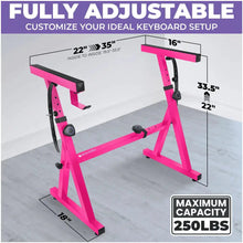 Load image into Gallery viewer, Adjustable Z Style Pink Keyboard Stand
