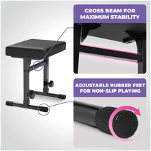 Load image into Gallery viewer, Adjustable White Z Style Keyboard Stand w/ Bench
