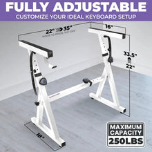 Load image into Gallery viewer, Refurbished Adjustable Z Style White Keyboard Stand
