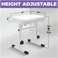 Load image into Gallery viewer, Adjustable White Keyboard Bench Seat
