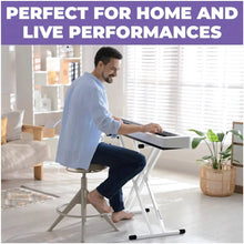 Load image into Gallery viewer, Adjustable X Style White Keyboard Stand
