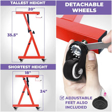 Load image into Gallery viewer, Adjustable Z Shape Red Keyboard Stand with Wheels
