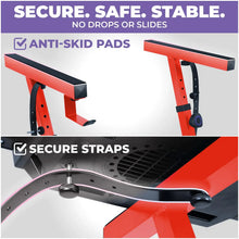Load image into Gallery viewer, Adjustable Z Shape Red Keyboard Stand with Wheels
