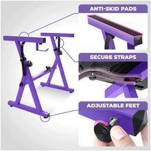 Load image into Gallery viewer, Adjustable Purple Z Style Keyboard Stand w/ Bench
