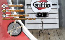 Load image into Gallery viewer, GRIFFIN Snare Drum Kit with Snare Stand, 2 Pairs of Drum Sticks &amp; Drum Key | Wood Shell Drum Set
