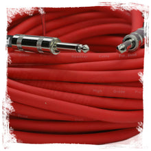 Load image into Gallery viewer, 1/4&quot; to 1/4 Male Jack Speaker Cables (2 Pack) by FAT TOAD - 50ft Professional Pro Audio Red DJ
