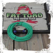 Load image into Gallery viewer, Speakon to Speakon Cable by FAT TOAD - 50ft Professional 12GA Pro Audio Green Speaker PA Cord
