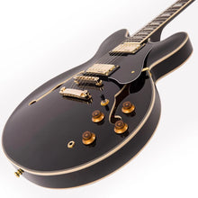 Load image into Gallery viewer, Vintage VSA500 ReIssued Semi Hollowbody Electric Guitar Gloss Black VSA500GBK
