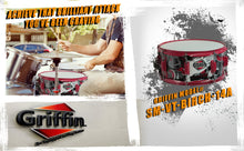Load image into Gallery viewer, Snare Drum by GRIFFIN - Birch Wood Shell 14&quot;x6.5&quot; with Custom Graphic Wrap (Limited Edition)
