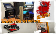 Load image into Gallery viewer, Rack Mount Rolling Stand &amp; Adjustable Mixer Platform Rails by GRIFFIN - Music Studio 19U Cart Holder
