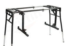 Load image into Gallery viewer, GRIFFIN 2-Tier DJ Coffin Workstation Stand - Double Table Top Keyboard &amp; Laptop Holder Mount
