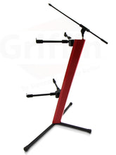 Load image into Gallery viewer, 2-Tier Column Keyboard Stand with Mic Boom Arm by GRIFFIN - Double Sliding Multi Mounting Platform
