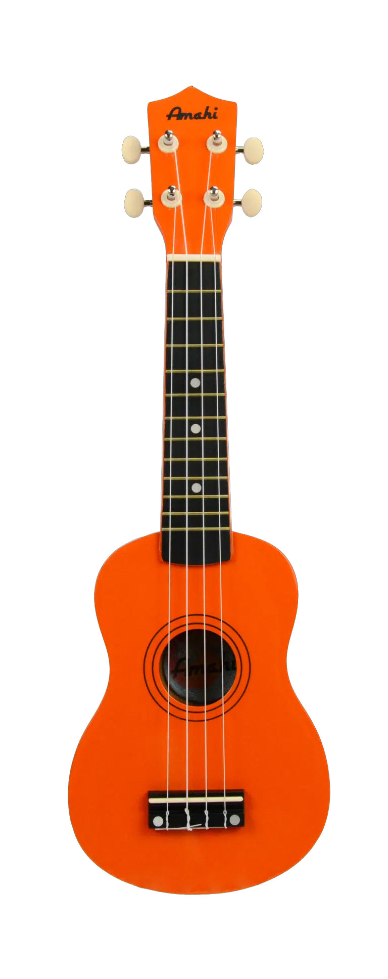 Amahi Jelly Bean AMUKOR Soprano Ukulele with Bag - Papaya Orange