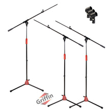 Load image into Gallery viewer, Microphone Stand with Telescopic Boom Arm (Pack of 3) by GRIFFIN - Adjustable Holder Mount
