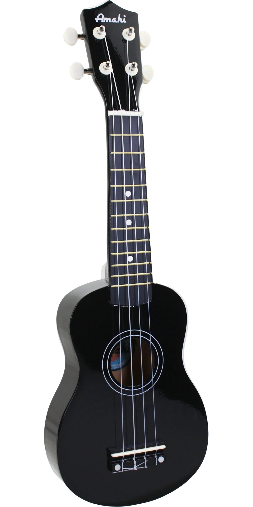 Amahi Jelly Bean AMUKBK Soprano Ukulele with Bag - Black Licorice