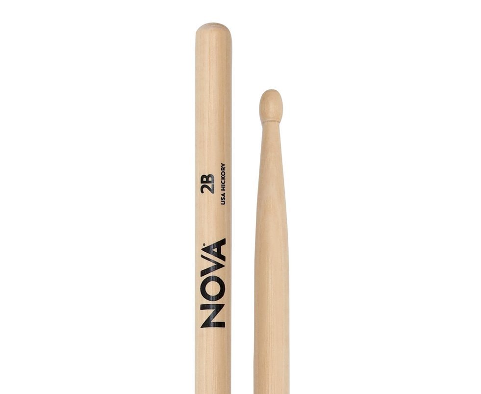 Vic Firth 2B Hickory Drum Sticks NOVA Wood Tip