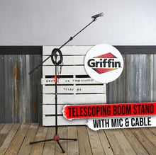 Load image into Gallery viewer, Microphone Stand Studio Package by GRIFFIN - Telescoping Boom Arm Mount &amp; Tripod Holder
