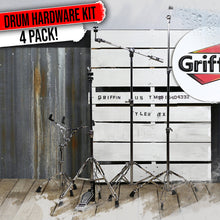 Load image into Gallery viewer, GRIFFIN Cymbal Stand Hardware Pack 4 Piece Set - Full Size Percussion Drum Hardware Kit Mount
