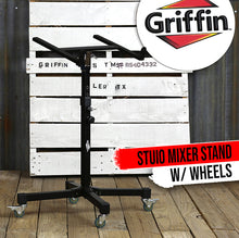 Load image into Gallery viewer, Studio Mixer Stand DJ Cart by GRIFFIN - Rolling Standing Rack On Casters with Adjustable Height
