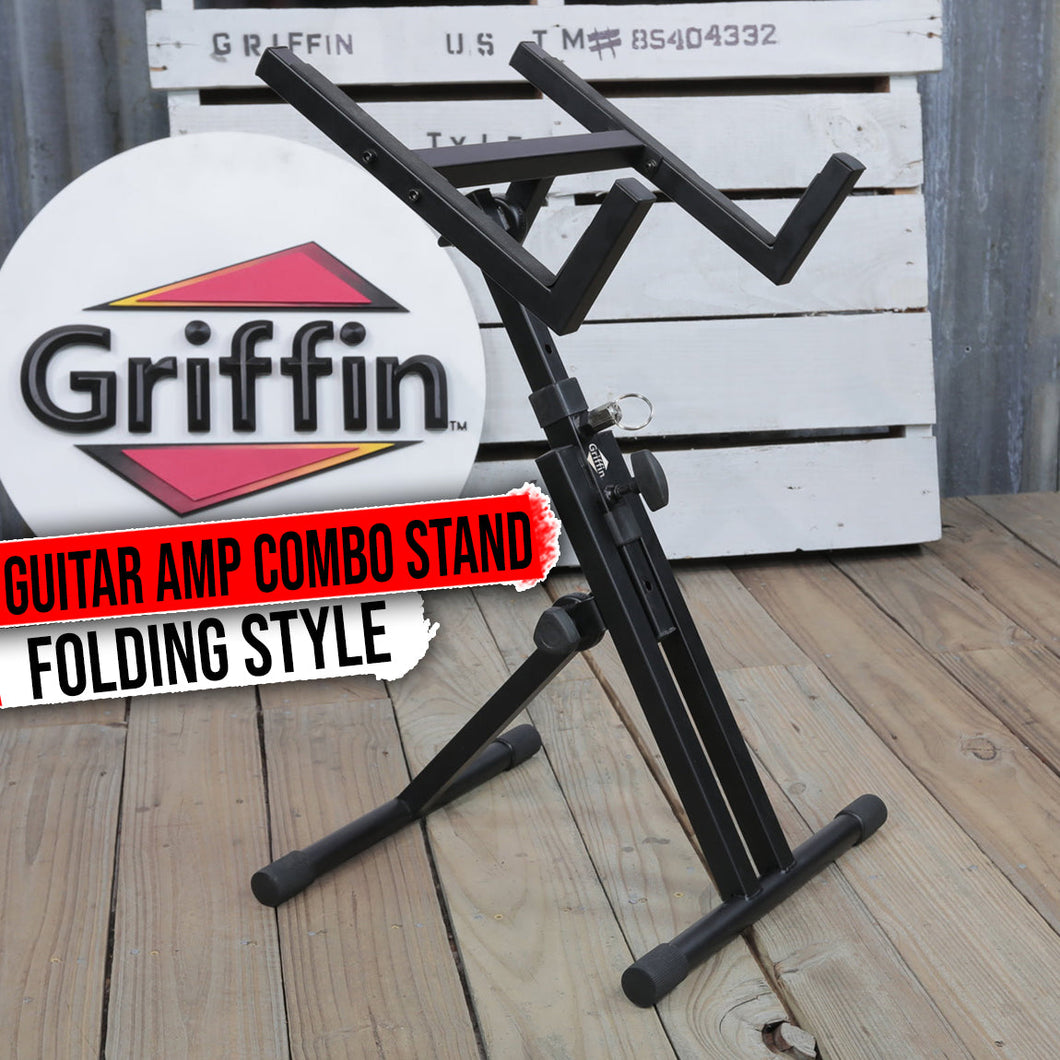 Guitar Combo Amplifier Stand by GRIFFIN - PA Speaker Karaoke Monitor Holder - Low Profile Pro-Audio