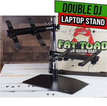 Load image into Gallery viewer, Double DJ Laptop Stand by FAT TOAD - 2 Tier PC Table Holder - Portable Computer Clamp Equipment Rack
