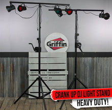 Load image into Gallery viewer, Crank Up Light Stands (2 Pack) Stage Lighting Truss System by GRIFFIN - Portable Speaker Tripod
