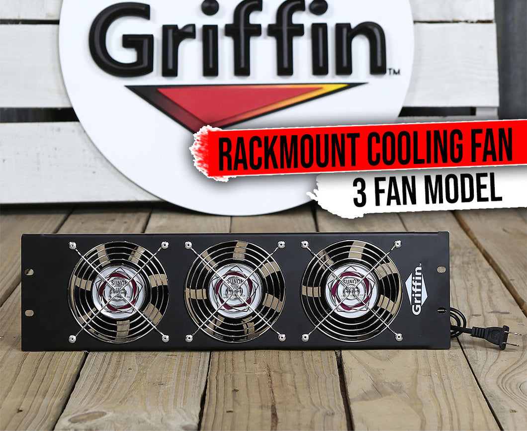 GRIFFIN Rackmount Cooling Fan - 3U Ultra-Quiet Triple Exhaust Fans, Keep Studio Audio Equipment Gear