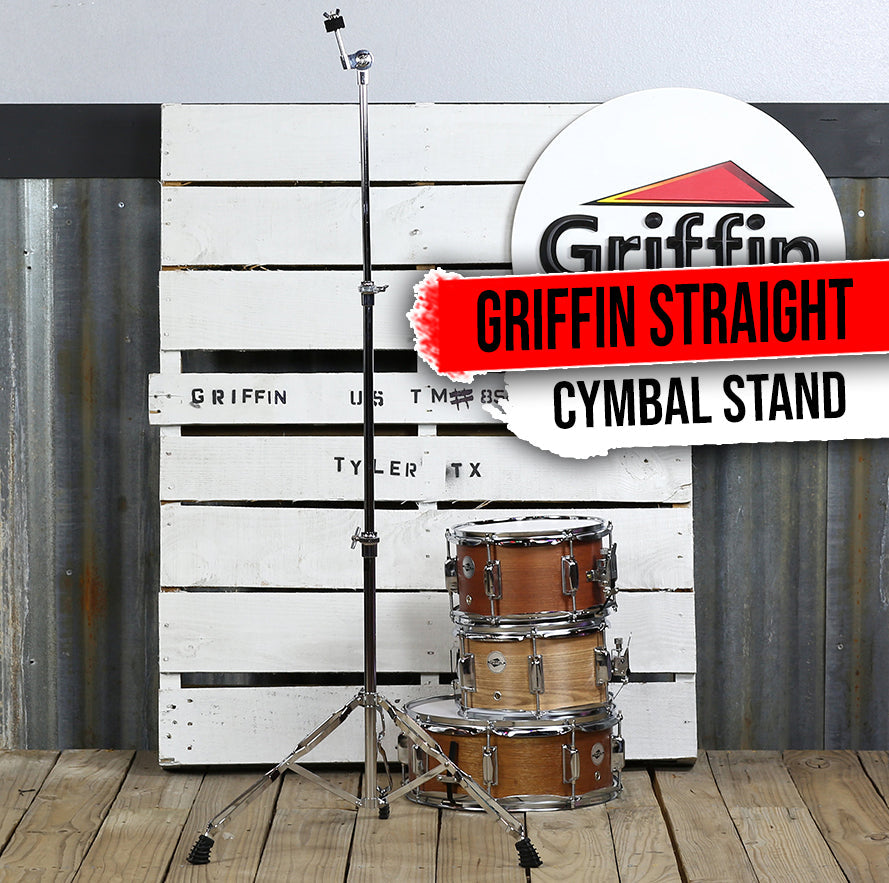 Straight Cymbal Stand by GRIFFIN - Deluxe Percussion Drum Hardware Set for Mounting Cymbals