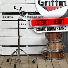 Load image into Gallery viewer, Extended Height Snare Drum Stand by GRIFFIN - Tall Adjustable Height Snare Stand For Practice Pad
