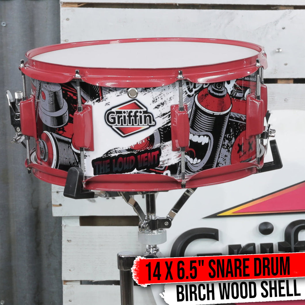 Snare Drum by GRIFFIN - Birch Wood Shell 14
