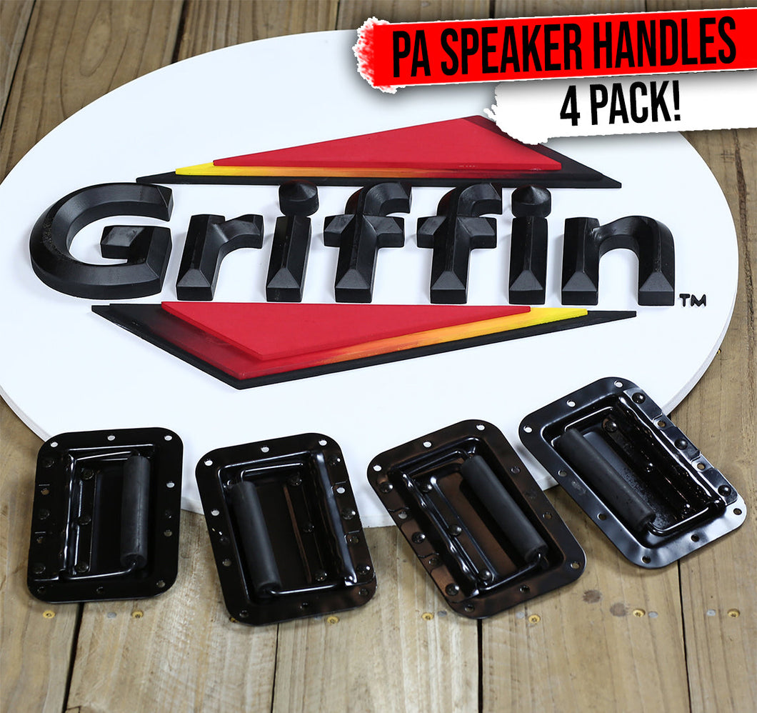 Flush Speaker Cabinet Handles for DJ PA Rack Road Case (Set of 4) by GRIFFIN - Spring Loaded