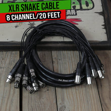 Load image into Gallery viewer, XLR Snake Cable (8 Channels) 20 FT by FAT TOAD - Patch Studio, Stage, Live Sound Recording Multicore
