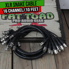 Load image into Gallery viewer, XLR Snake Cable (16 Channels) 10FT by FAT TOAD - Patch Studio, Stage, Live Sound Recording Multicore
