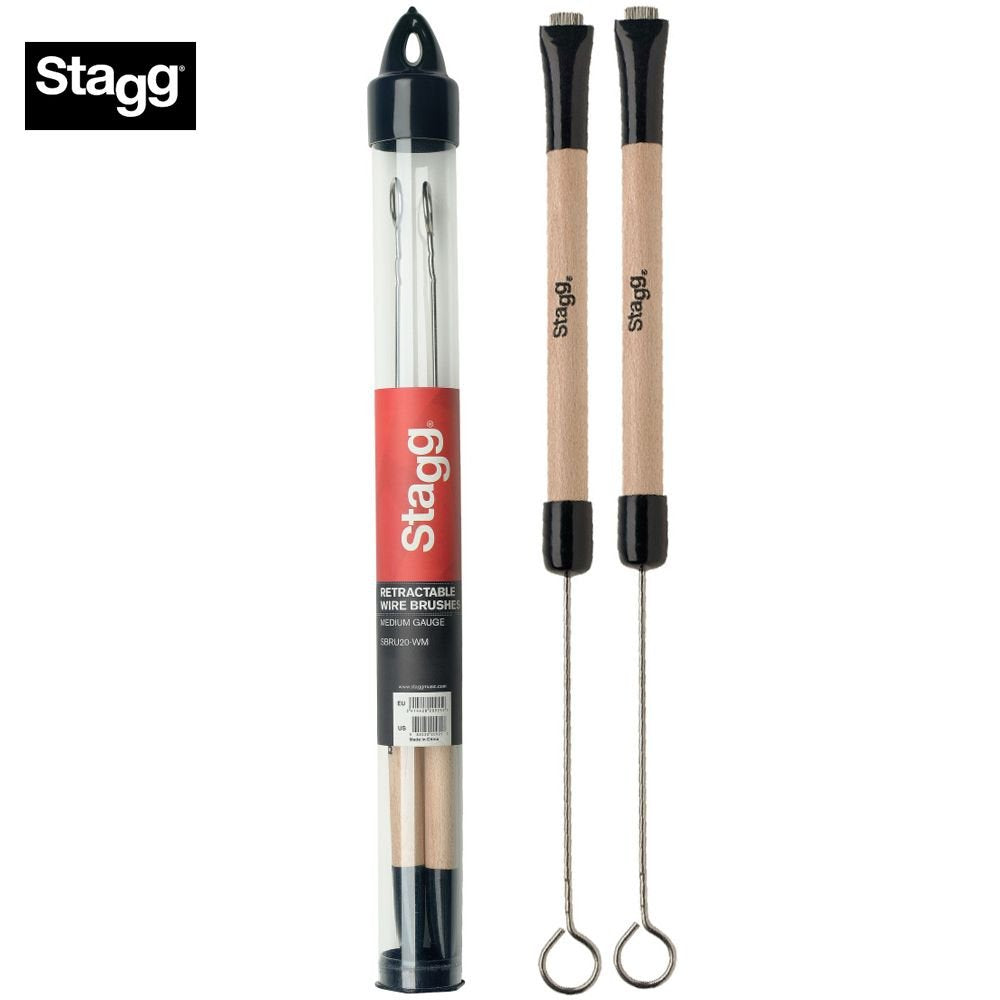 Stagg Retractable Wire Brushes Drum Sticks SBRU20-WM Medium